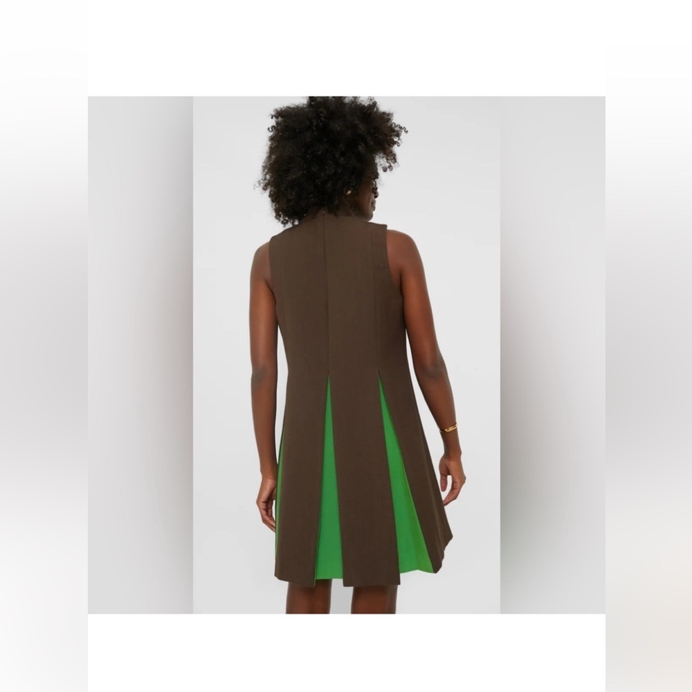 Tuckernuck Demitasse Griffiths Dress XXXL Brown Green Mod A-Line NWT - Picture 4 of 10